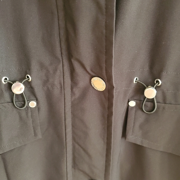 London Fog Women's Water-Resistant Hooded Anorak Coat Small In Black LIKE NEW - Picture 4 of 9